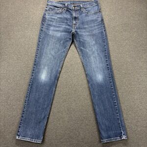 Levi's 511 Jeans Mens 34x32 TAG- 34x34 Blue Dark Wash Stretch Denim Faded Work